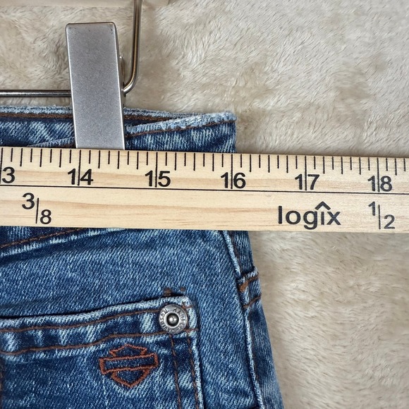 Harley Davidson Womens Jeans Size 10 Blue Bootcut Mid Rise Genuine MotorClothes - Picture 9 of 12